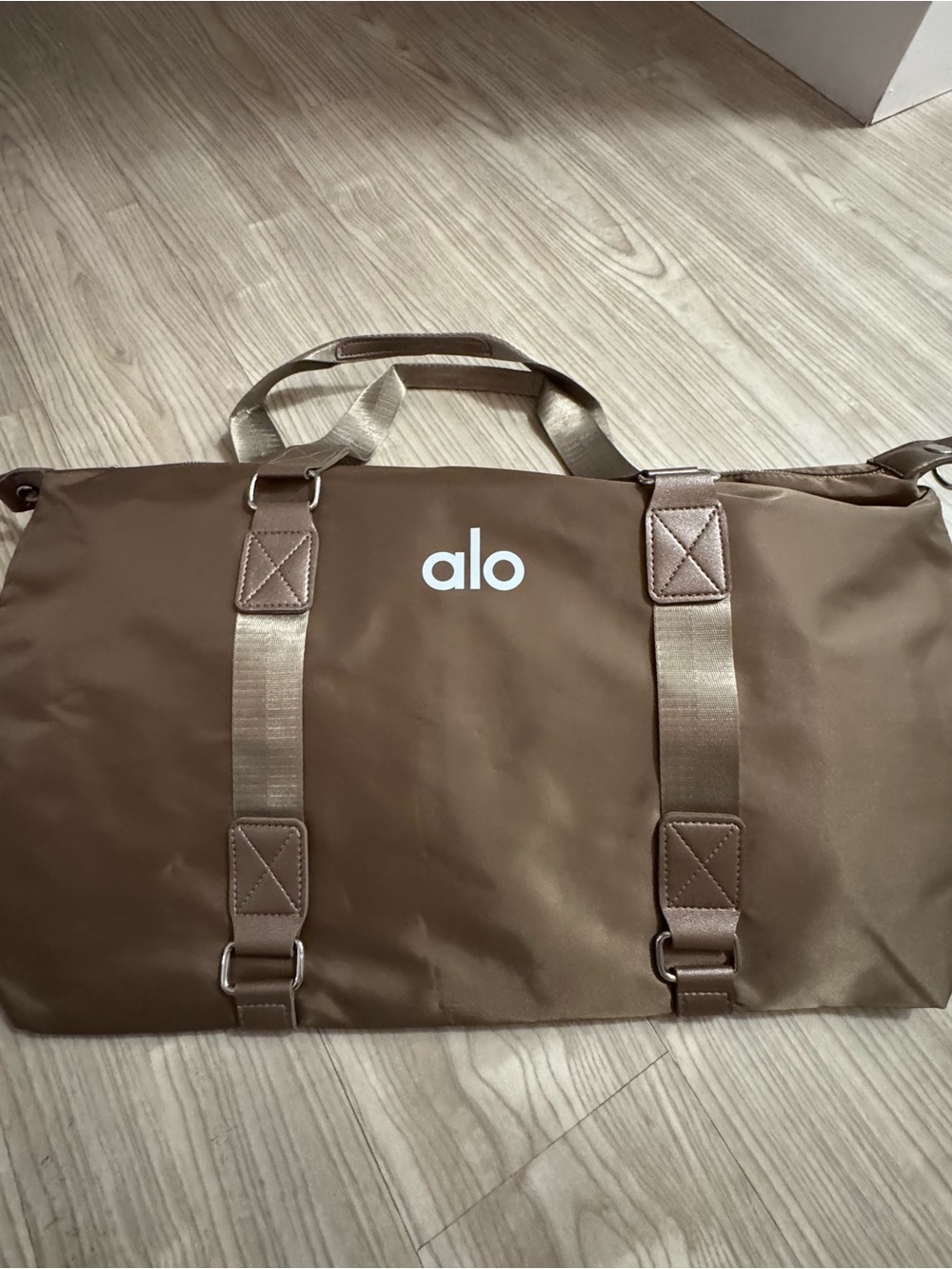 Alo Men's Brown Duffel Bag with Adjustable Straps